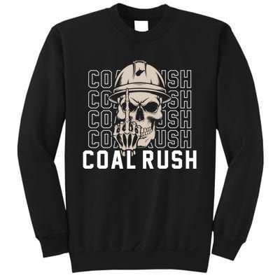 Coal Rush West Virginia Skull Coal Miner Hard Hat Sweatshirt