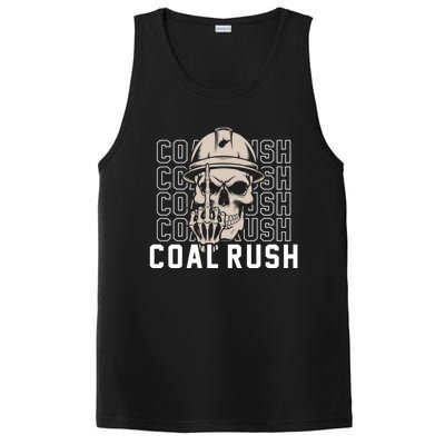 Coal Rush West Virginia Skull Coal Miner Hard Hat PosiCharge Competitor Tank