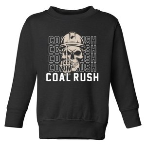 Coal Rush West Virginia Skull Coal Miner Hard Hat Toddler Sweatshirt