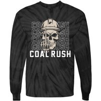 Coal Rush West Virginia Skull Coal Miner Hard Hat Tie-Dye Long Sleeve Shirt