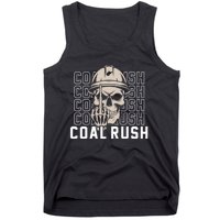 Coal Rush West Virginia Skull Coal Miner Hard Hat Tank Top