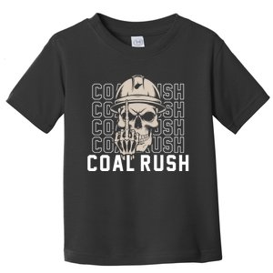 Coal Rush West Virginia Skull Coal Miner Hard Hat Toddler T-Shirt