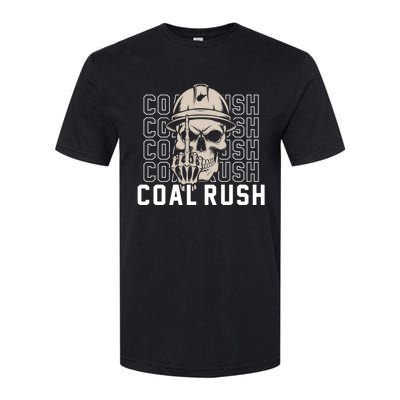 Coal Rush West Virginia Skull Coal Miner Hard Hat Softstyle CVC T-Shirt