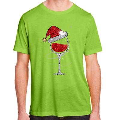 Christmas Red Wine Glass Santa Hat For Funny Xmas Great Gift Adult ChromaSoft Performance T-Shirt