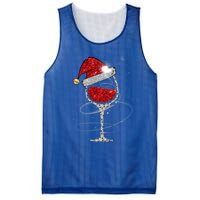 Christmas Red Wine Glass Santa Hat For Funny Xmas Great Gift Mesh Reversible Basketball Jersey Tank