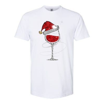 Christmas Red Wine Glass Santa Hat For Funny Xmas Great Gift Softstyle® CVC T-Shirt