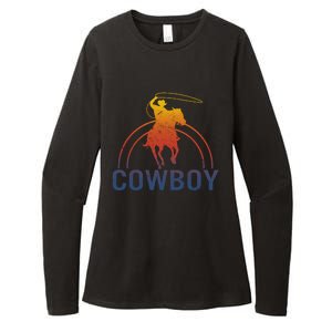 Cow Rodeo Western Horse Riding Lover Outdoor Wild Gift Womens CVC Long Sleeve Shirt