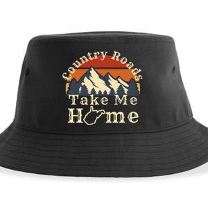 Country Roads West Virginia Take Me Home WV Map Mountains Sustainable Bucket Hat