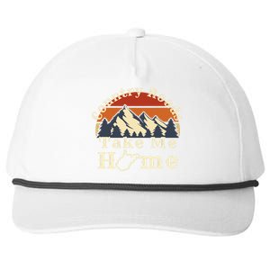 Country Roads West Virginia Take Me Home WV Map Mountains Snapback Five-Panel Rope Hat