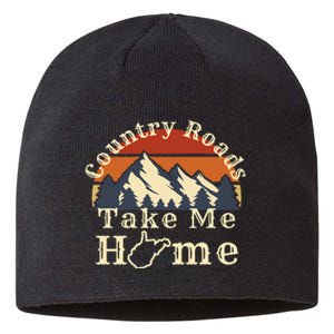 Country Roads West Virginia Take Me Home WV Map Mountains Sustainable Beanie