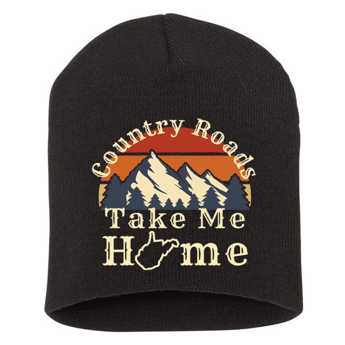 Country Roads West Virginia Take Me Home WV Map Mountains Short Acrylic Beanie