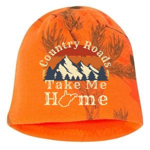 Country Roads West Virginia Take Me Home WV Map Mountains Kati - Camo Knit Beanie