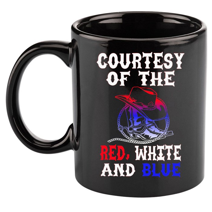 Courtesy Red White And Blue 11oz C Handle Ceramic Mug