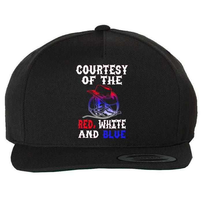 Courtesy Red White And Blue Wool Snapback Cap