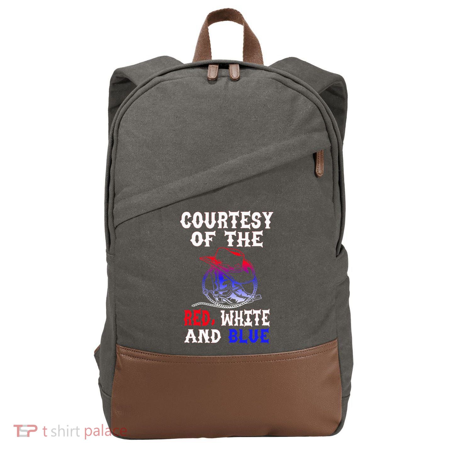 Courtesy Red White And Blue Cotton Canvas Backpack