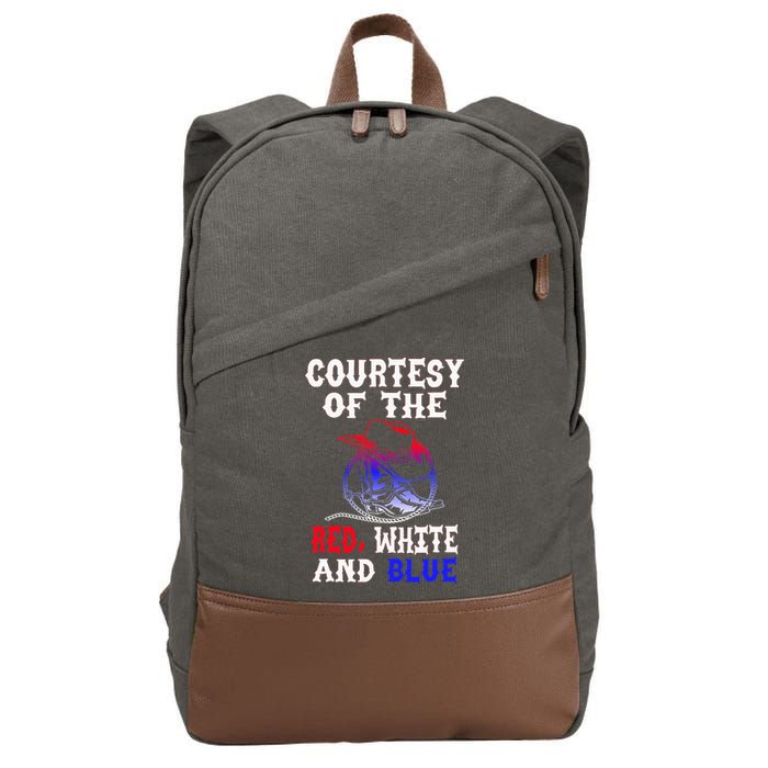 Courtesy Red White And Blue Cotton Canvas Backpack