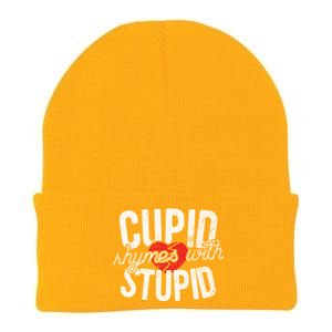 Cupid Rhymes With Stupid Gift Anti Valentine's Day Gift Knit Cap Winter Beanie