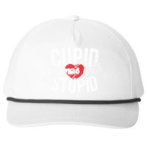 Cupid Rhymes With Stupid Gift Anti Valentine's Day Gift Snapback Five-Panel Rope Hat