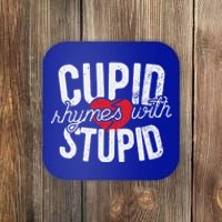 Cupid Rhymes With Stupid Gift Anti Valentine's Day Gift Coaster