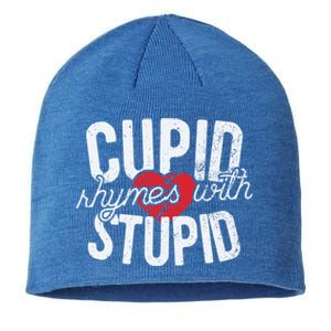 Cupid Rhymes With Stupid Gift Anti Valentine's Day Gift Sustainable Beanie