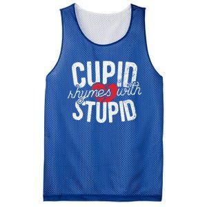 Cupid Rhymes With Stupid Gift Anti Valentine's Day Gift Mesh Reversible Basketball Jersey Tank