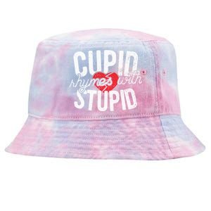 Cupid Rhymes With Stupid Gift Anti Valentine's Day Gift Tie-Dyed Bucket Hat