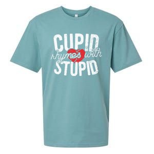 Cupid Rhymes With Stupid Gift Anti Valentine's Day Gift Sueded Cloud Jersey T-Shirt