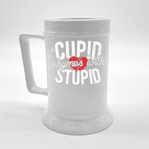 Cupid Rhymes With Stupid Gift Anti Valentine's Day Gift Beer Stein