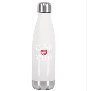 Cupid Rhymes With Stupid Gift Anti Valentine's Day Gift Stainless Steel Insulated Water Bottle