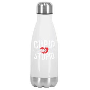 Cupid Rhymes With Stupid Gift Anti Valentine's Day Gift Stainless Steel Insulated Water Bottle