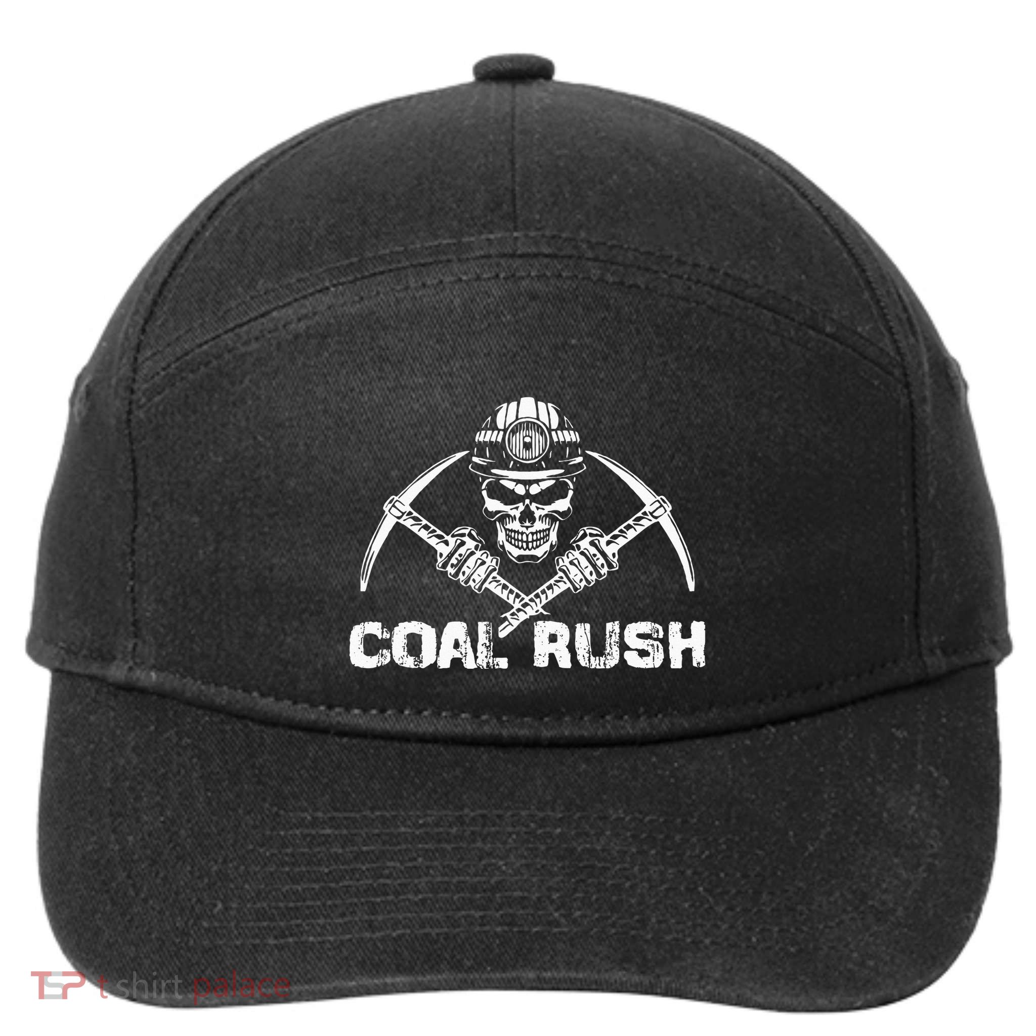Coal Rush Wv With Skeleton Skull Miner Hard Hat 7-Panel Snapback Hat