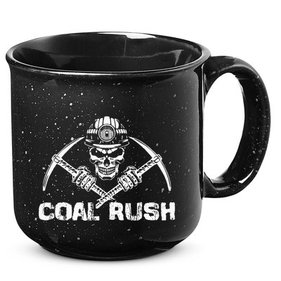 Coal Rush Wv With Skeleton Skull Miner Hard Hat 15oz Campfire Ceramic Mug