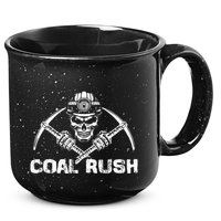 Coal Rush Wv With Skeleton Skull Miner Hard Hat 15oz Campfire Ceramic Mug