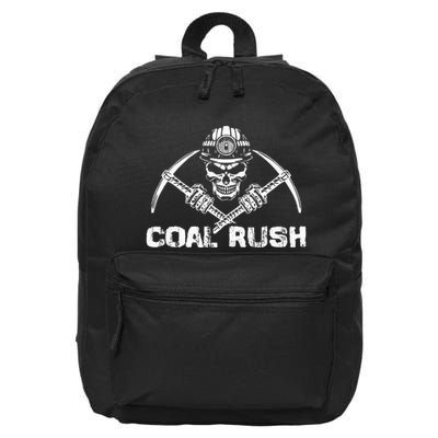 Coal Rush Wv With Skeleton Skull Miner Hard Hat 16 in Basic Backpack