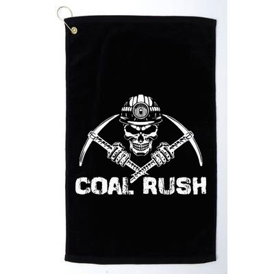 Coal Rush Wv With Skeleton Skull Miner Hard Hat Golf Towel