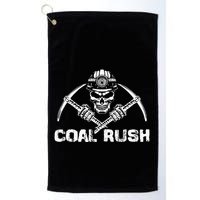 Coal Rush Wv With Skeleton Skull Miner Hard Hat Golf Towel