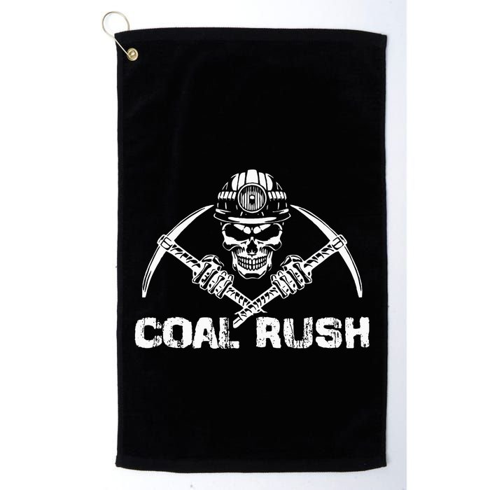 Coal Rush Wv With Skeleton Skull Miner Hard Hat Golf Towel