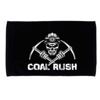 Coal Rush Wv With Skeleton Skull Miner Hard Hat Microfiber Hand Towel