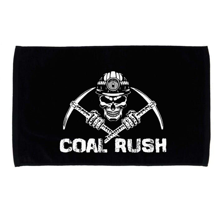 Coal Rush Wv With Skeleton Skull Miner Hard Hat Microfiber Hand Towel