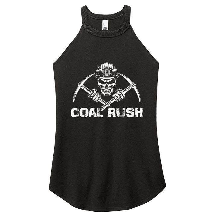 Coal Rush Wv With Skeleton Skull Miner Hard Hat Women's Perfect Tri Rocker Tank