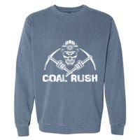 Coal Rush Wv With Skeleton Skull Miner Hard Hat Garment-Dyed Sweatshirt