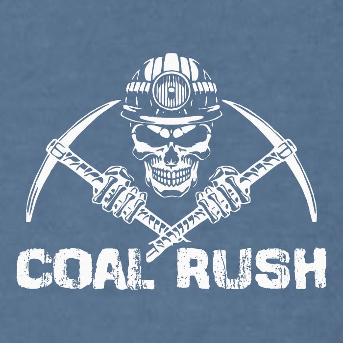 Coal Rush Wv With Skeleton Skull Miner Hard Hat Garment-Dyed Sweatshirt