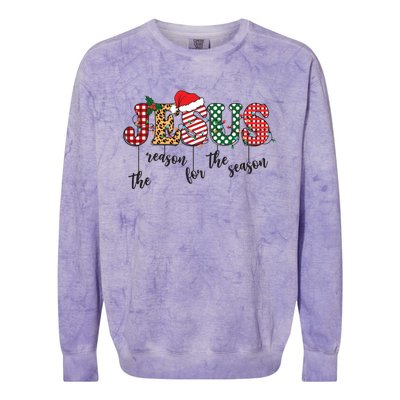 Christian Religious Xmas Jesus Is The Reason For The Season Great Gift Colorblast Crewneck Sweatshirt