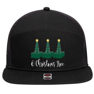 Christmas RT Xmas Tree ICU RRT Respiratory Therapist Nurse  7 Panel Mesh Trucker Snapback Hat