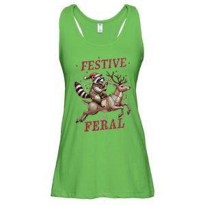 Christmas Raccoon Xmas Holiday Ladies Essential Flowy Tank