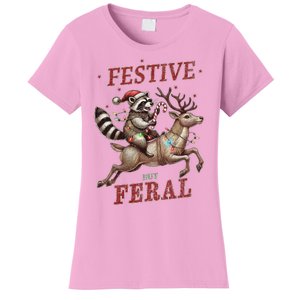 Christmas Raccoon Xmas Holiday Women's T-Shirt