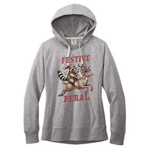 Christmas Raccoon Xmas Holiday Women's Fleece Hoodie