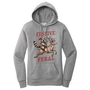 Christmas Raccoon Xmas Holiday Women's Pullover Hoodie