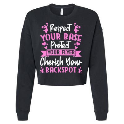 Cheerleading Respect Your Base Protect Your Flyer Cheer Girl Cropped Pullover Crew
