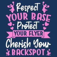 Cheerleading Respect Your Base Protect Your Flyer Cheer Girl 7 Panel Mesh Trucker Snapback Hat